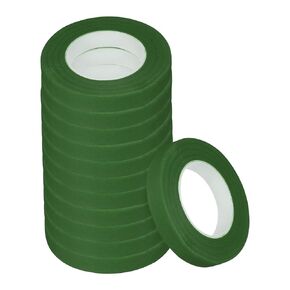MECCANIXITY Floral Stem Wrap Tape Floral Tape 30yard Length 1/2 Inch Width for Bouquet Crafts Wedding Arrangement Pack of 12, Green