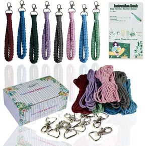Ewparts Easy Macrame Kits for Adults Beginners Supplier Wood Beads,Rings,Wooden Dowel for Macrame Plant Hangers,Macrame Wall Hanging with Instruction for Macrame Starters