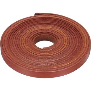 uxcell 3.3 Yards 8mm Flat Leather Cord, Leather Lacing Strips for DIY Yellow Brown