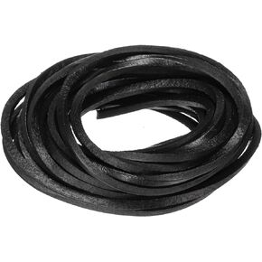 uxcell 3.3 Yards 5mm Flat Leather Cord, Leather Lacing Strips for DIY Crafts Black