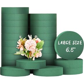 36 Pcs 6.5 in Large Round Foam Blocks Dry Wet Floral Foam Bricks Green Foam Blocks Florist Block Flower Wedding Arrangement Supplies for Artificial Flower Arrangement Party Decoration