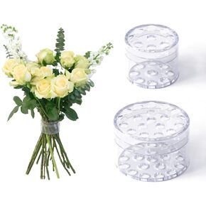 Spiral Ikebana Stem Holder, Set of 2 Spiral DIY Stem Holder for Flower, Spiral Bouquet Twister flower Arrangement Holder, Round Flower Arranger Flower Fixed Tools(Clear, S+L)