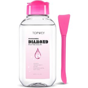 Diamond Painting Sealer, Topwey Diamond Painting Adhesive with Applicator Helps retain Your Diamond Sparkle, Also Applicable to Puzzles for Adults (125 ML 4.4 Fl Oz)
