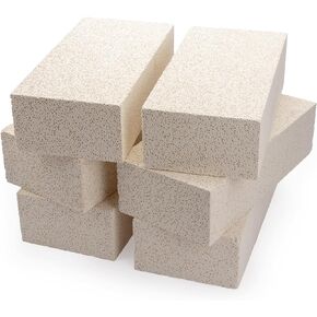6 Pieces Insulating Fire Brick for Ovens, Kilns, Blacksmith, Fireplaces, Forges 9" x 4.5" x 2.5" 2300F Rated Insulating Fire Bricks