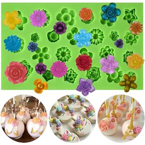 24 قالب زهرة فندان تجويف، قالب سيليكون ثلاثي الأبعاد على شكل زهرة صغيرة لحلوى الشوكولاتة، تزيين الكيك، طين البوليمر، صناعة السكر، صب مجوهرات الراتنج in Kuwait