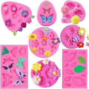 Silicone Mould for Flower and Butterfly Candy - for Cake Decoration,Chocolate Fudge, Polymer Clay, Soap, Confectionery Projects.