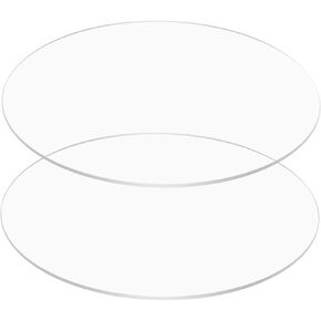 Clear Acrylic Discs 10 * 10 Inch Blank Clear Round Acrylic Disc Panel 0.12 Inch Thick Frame Painting Milestones Desk Protection DIY Acrylic Cake disc and Craft Supplies（10 * 10Inch 2PCS