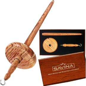 Wool Spinning Wheel - Wooden Hardwood Drop Spindle Top Whorl Yarn Spinner Wheel for Beginners & Advanced, Ideal for Yarn Making and Sewing Projects