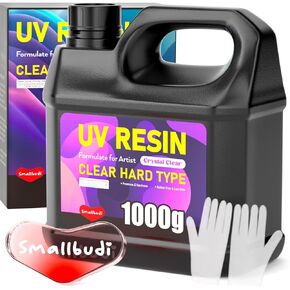 UV Resin 1000g - Upgraded Crystal Clear UV Resin Kit, Fast Cure, Low Odor & Hard Type UV Resin for Jewelry Making DIY Craft Mold Casting, Non-Toxic & High Gloss UV Epoxy Resin for Beginners in Kuwait