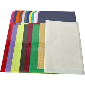 Electric Heat Transfer Vinyl Assortment #4 (44 pcs) - Vibrant Colors for DIY Projects and Custom Apparel - Easy to Weed and Durable Iron-On Vinyl Sheets with Bonus Teflon Sheet
