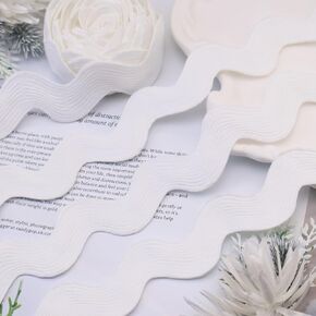 Rick Rack Wide Rick Rack Wave Bending Fringe Trim 4 Yards White RIC Rac Lace Trim for Sewing Customing Wedding Home Party Decoration