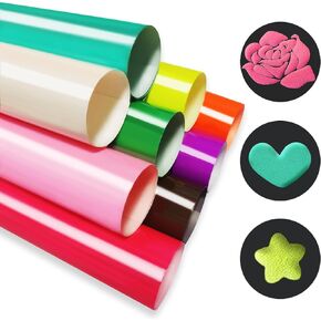 Puff Vinyl Heat Transfer, 3D Puff Heat Transfer Vinyl Bundle Sheets Iron on, Foaming Heat Transfer Puffy HTV Vinyl for Heat Press T Shirts DIY Clothes Fabric, 9 Colors Size 12"X10"