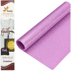 Glitter Light Pink - Heat Transfer Vinyl - Iron On Fabric Sheets for Shirt Transfers - Vinyl for Cricut - Heat Press Vinyl - Single Colors or Bundle Multipack- 1 Piece (12" X 20")