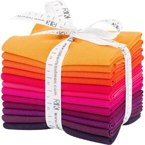 Robert Kaufman Kona Cotton Solids Birds of Paradise Fat Quarter Bundle 12 Precut Cotton Fabric Quilting FQs Assortment FQ-1372-12