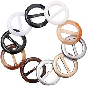 10Pcs Resin Scarves Buckle, Fashion Round T-Shirt Ties Clip, Clothing Corner Knotted Ring Buckle, Silk Neckerchief Clasp Clothing Wrap Fasten Holder for Women Lady Girls