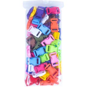 Craft County 60 Pack - 12 Colors - 5/8-Inch Quick Side Release Plastic Buckles