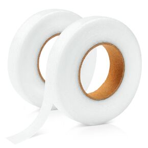 2 Rolls Iron on Hemming Tape for Pants, 1/2 INCH x 30 Yards, No Sewing Required - Fabric Fusing Hem Tape Adhesive for Curtains Skirts Jeans Clothes Collars (White)