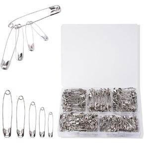 380pcs,Different Sizes Safety pins，Clothes pins ，Sewing Supplies ，Safety pins for Clothes ， Large,Small,Mini,pins Bulk Assorted Safety pins,Suitable for Dances, Sarees, Weddings, etc.