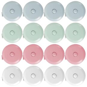 16 Pack Mini Soft Automatic Retractable Tape Measure, 60inch/150cm Body Waist, Small Sewing Fabric Digital Tape Measure for Body Measuring Cloth Tailor Knitting Craft
