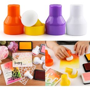 12 Colors Paper Pouncers for Ink Blending,Ink Blending Tool with Storage Cases for Card Making,Inking Sponge for Direct Ink Application On Intricate Die Cuts Stencils Paper Crafts in Saudi Arabia