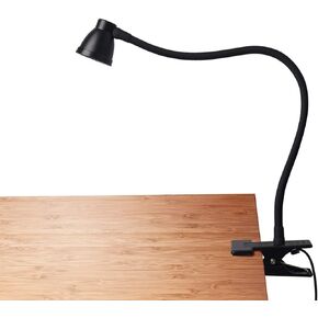 Clamp Desk Lamp, Clip on Reading Light, 3000-6500K Adjustable Color Temperature, 6 Illumination Modes, 10 Led Beads (Black)