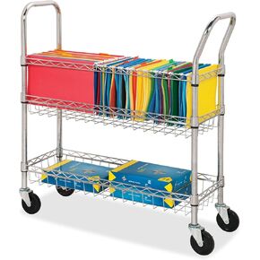 Lorell 84857 Wire Mail Cart, Ltr/Lgl, 34-1/4-Inch x12-1/2-Inch x40-Inch , Chrome