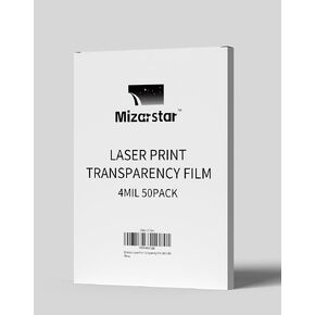 Transparency Film for Laser Jet Printer and Copier, Overhead Projectors Film, Letter Size, 8.5 x 11 in, 50/Pack
