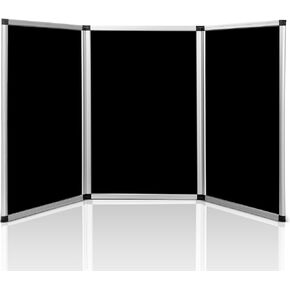 Sherr 3 Panel Trade Show Presentation Board, 72 x 35.3 inches Tri Fold Display Board, Black Single Sided Tabletop Display, Folding Panel for Trade Show Table Top