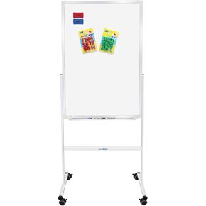 H-Qprobd 24"x36" Dry Erase Board with Stand - Adjustable Height Double Side Mobile Magnetic Rolling Whiteboard on Wheels for Home, Office & School