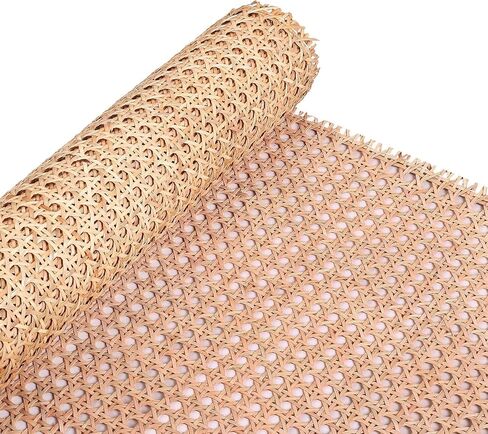 24" Rattan Cane Webbing 5Feet, Natural Rattan Roll Cane Webbing Roll, Caning Material, Cane Webbing Sheet, Woven Open Mesh Cane Fabric for Caning DIY Projects, Furniture, Chair, Cabinet in Saudi Arabia