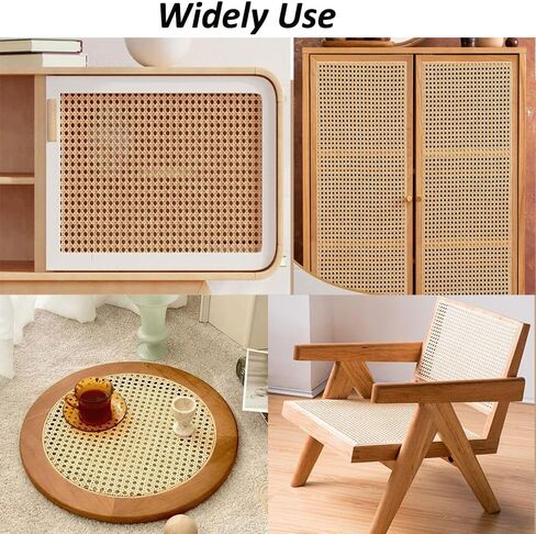24" Rattan Cane Webbing 5Feet, Natural Rattan Roll Cane Webbing Roll, Caning Material, Cane Webbing Sheet, Woven Open Mesh Cane Fabric for Caning DIY Projects, Furniture, Chair, Cabinet in Saudi Arabia