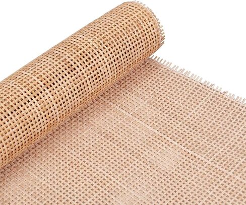 24" Rattan Cane Webbing 5Feet, Natural Rattan Roll Cane Webbing Roll, Caning Material, Cane Webbing Sheet, Woven Open Mesh Cane Fabric for Caning DIY Projects, Furniture, Chair, Cabinet in Saudi Arabia