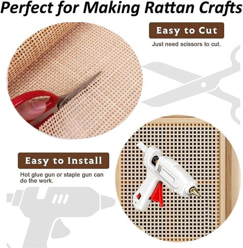 24" Rattan Cane Webbing 5Feet, Natural Rattan Roll Cane Webbing Roll, Caning Material, Cane Webbing Sheet, Woven Open Mesh Cane Fabric for Caning DIY Projects, Furniture, Chair, Cabinet in Saudi Arabia