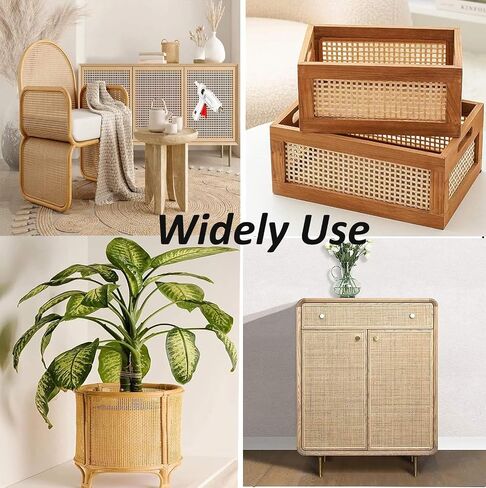 24" Rattan Cane Webbing 5Feet, Natural Rattan Roll Cane Webbing Roll, Caning Material, Cane Webbing Sheet, Woven Open Mesh Cane Fabric for Caning DIY Projects, Furniture, Chair, Cabinet in Saudi Arabia