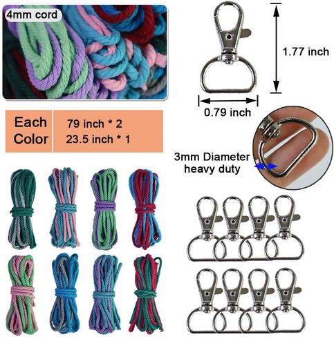 مجموعات Ewparts Easy Macrame للبالغين المبتدئين المورد الخرز الخشبي، الخواتم، وتد خشبي لشماعات نبات Macrame، جدار Macrame معلق مع تعليمات للمبتدئين Macrame in Kuwait