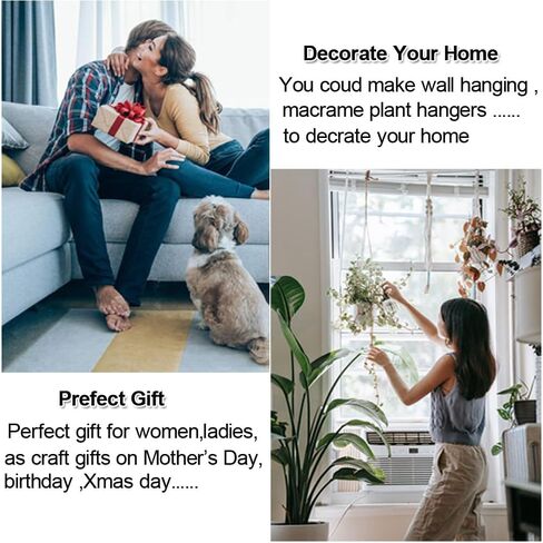 مجموعات Ewparts Easy Macrame للبالغين المبتدئين المورد الخرز الخشبي، الخواتم، وتد خشبي لشماعات نبات Macrame، جدار Macrame معلق مع تعليمات للمبتدئين Macrame in Kuwait
