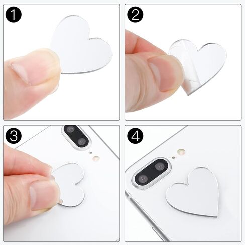100 Pieces Heart Mirror Mini Size Heart Mirror Tiles Small Heart Mirror, DIY Mosaic Mirror Circles Tiles for Arts and Crafts Projects, Traveling, Framing, Room Home Decor (1 Inch) in Saudi Arabia