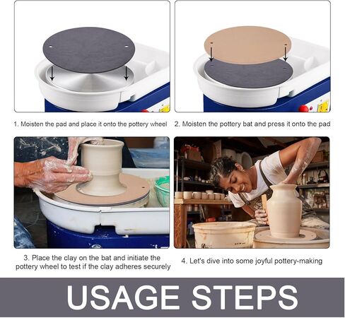 12 inch BatMate for Pottery and Ceramics, Upgraded Round Clay Throwing Cloth for Making Pottery Ceramics, Bat Mat for Pottery Tools & Pottery Machine Accessories (Black) in Kuwait
