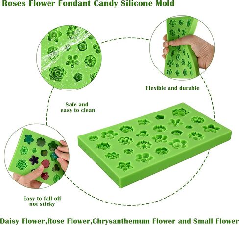 24 قالب زهرة فندان تجويف، قالب سيليكون ثلاثي الأبعاد على شكل زهرة صغيرة لحلوى الشوكولاتة، تزيين الكيك، طين البوليمر، صناعة السكر، صب مجوهرات الراتنج in Kuwait