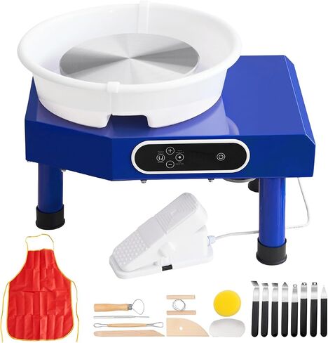 VEVOR 36cm Forming Machine with Foot Pedal Adults 450W Electric Pottery Wheel for DIY Clay Art Craft, White in Saudi Arabia