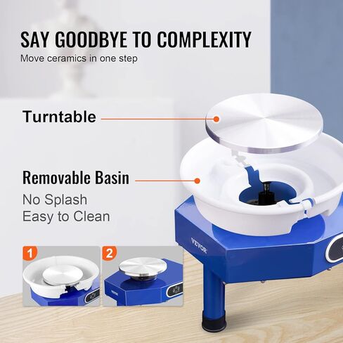 VEVOR 36cm Forming Machine with Foot Pedal Adults 450W Electric Pottery Wheel for DIY Clay Art Craft, White in Saudi Arabia
