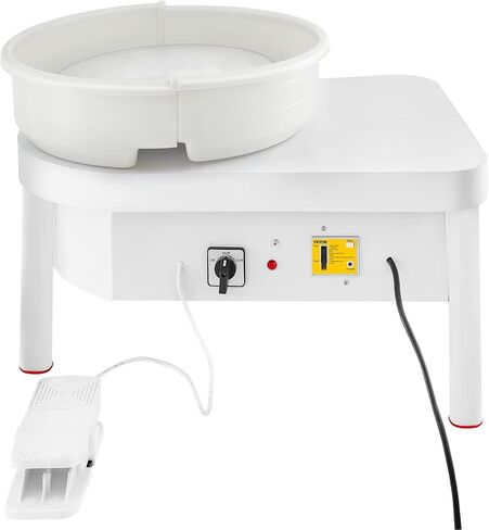 VEVOR 36cm Forming Machine with Foot Pedal Adults 450W Electric Pottery Wheel for DIY Clay Art Craft, White in Saudi Arabia