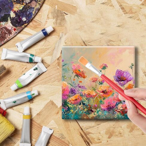 24 PCS Ceramic Tiles for Crafts 4x4 inches and self-Adhesive Cork mat ，unglazed Ceramic Coasters for Crafts,Use with Alcohol Ink or Acrylic Pouring Make Your Own DIY Coasters in Saudi Arabia