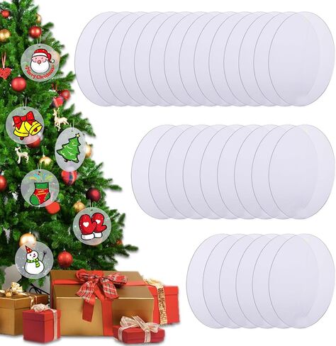 30 Pack Clear Acrylic Disc Plexiglass Circle Blanks Transparent Round Acrylic Sheets Painting Blank Board Ornaments for DIY Projects Crafts Picture Frames Table Signs Halloween Christmas 2 Inch in Saudi Arabia