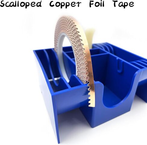 ARTIMUSES Black Backed 1/4 Inch Scalloped Copper Foil Tape for Stained Glass, DIY Handicrafts, Crafting in Saudi Arabia
