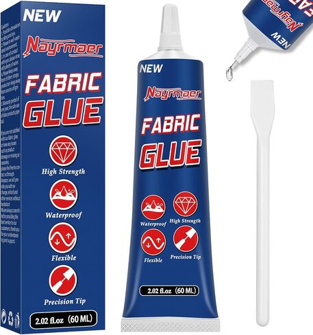 Fabric Liquid Adhesive, Fabric Glue, Mend Fabric Glue for All Fabrics, Clothes, Cotton, Flannel, Denim, Leather, Polyester, Doll Repair (60 Milliliter) in Kuwait