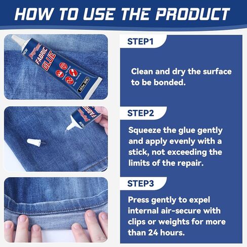 Fabric Liquid Adhesive, Fabric Glue, Mend Fabric Glue for All Fabrics, Clothes, Cotton, Flannel, Denim, Leather, Polyester, Doll Repair (60 Milliliter) in Kuwait