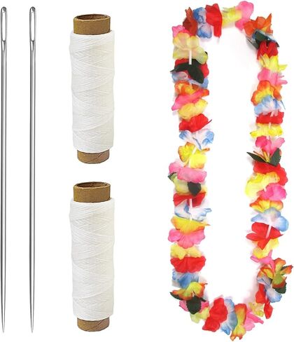 مجموعة إبر Lei، 4 قطع إبر تنجيد طويلة وخيط إبر خياطة طويلة 30.48 سم من أجل إكسسوارات الخياطة إكليل الزهور من هاواي ليز للتخرج in Kuwait