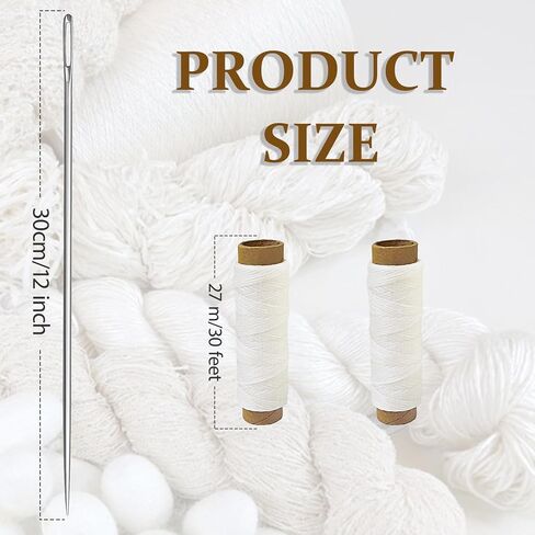 مجموعة إبر Lei، 4 قطع إبر تنجيد طويلة وخيط إبر خياطة طويلة 30.48 سم من أجل إكسسوارات الخياطة إكليل الزهور من هاواي ليز للتخرج in Kuwait