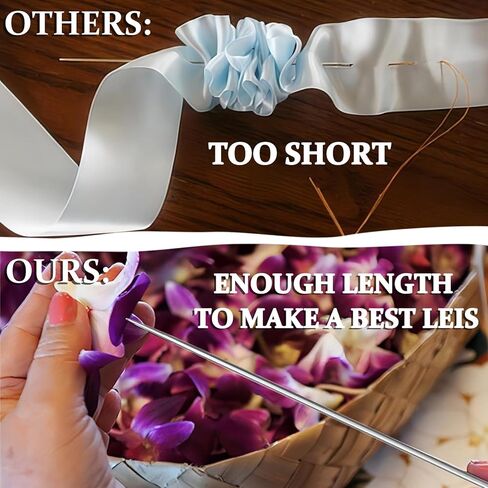 مجموعة إبر Lei، 4 قطع إبر تنجيد طويلة وخيط إبر خياطة طويلة 30.48 سم من أجل إكسسوارات الخياطة إكليل الزهور من هاواي ليز للتخرج in Kuwait